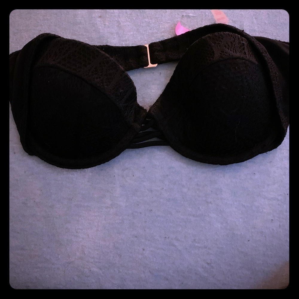 Victoria secret black knit bikini top